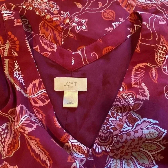 LOFT PINK FLORAL BOTANICAL TANK DRESS XS - Picture 4 of 4